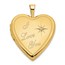 14k Yellow Gold I Love You w/ Diamond Heart Locket - 24 mm