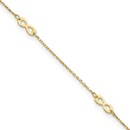 14K Yellow Gold Infinity Symbol Anklet - 9.75 in.