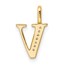 14K Yellow Gold Letter V Initial Pendant - 15.69 mm