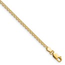 14K Yellow Gold Lightweight Flat Bismark Chain Anklet - 10 in.