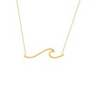 14K Yellow Gold Ocean Wave .8mm Cable Chain Necklace - 16-18 in.