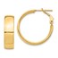 14k Yellow Gold Omega Back Hoop Earrings - 7x25 mm