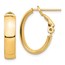 14k Yellow Gold Omega Back Oval Hoop Earrings - 5x13 mm