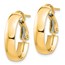 14k Yellow Gold Omega Back Oval Hoop Earrings - 5x13 mm