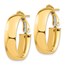 14k Yellow Gold Omega Back Oval Hoop Earrings - 7x13 mm