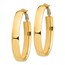 14k Yellow Gold Omega Back Oval Hoop Earrings - 7x27 mm