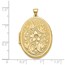 14k Yellow Gold Oval Flower With Scrolls Locket - 32 mm