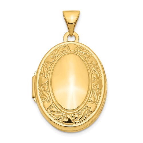 14k Yellow Gold Oval Locket - 30 mm