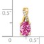 14K Yellow Gold Oval Pink Sapphire and Diamond Pendant - 14.3 mm