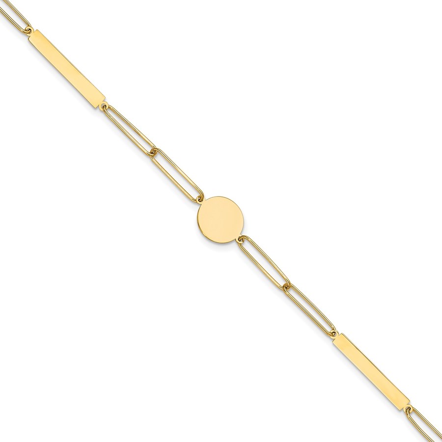 14K Yellow Gold Paperclip Link Bracelet - 8.25 in.