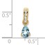 14K Yellow Gold Pear Aquamarine and Diamond Pendant - 16.3 mm