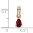 14K Yellow Gold Pear Created Ruby and Diamond Pendant - 16.3 mm