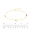 14K Yellow Gold Pink Heart Anklet - 9 - 10 in.