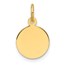14K Yellow Gold Plain .027 Gauge Engravable Disc Charm - 16.2 mm