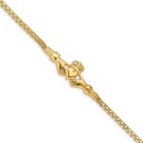 14k Yellow Gold Polished Claddagh Bracelet - 7 in.