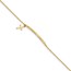 14k Yellow Gold Polished Cross w/ .5in ext. Bracelet