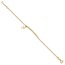 14k Yellow Gold Polished Cross w/ .5in ext. Bracelet