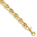 14k Yellow Gold Polished Fancy Disc Link Bracelet - 8 in.