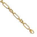 14k Yellow Gold Polished Fancy Link Bracelet - 7.5 in.