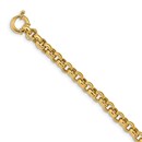 14k Yellow Gold Polished Fancy Rolo Link Bracelet - 7.5 in.