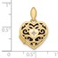 14k Yellow Gold Polished Filigree Diamond Heart Locket - 15 mm