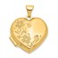 14k Yellow Gold Polished Heart-Shaped Floral Locket - 24 mm