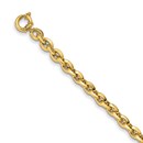 14k Yellow Gold Polished Knife-edge Rolo Link Bracelet - 8 in.