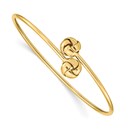 14k Yellow Gold Polished Love Knot Flexible Bangle