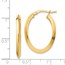 14k Yellow Gold Polished Oval Hoop Earrings - 2.5 mm