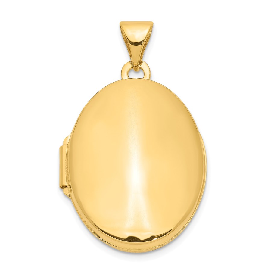 14k Yellow Gold Polished Oval Locket - 30 mm