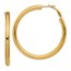 14k Yellow Gold Polished Round Hoop Earrings - 40 mm