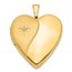 14k Yellow Gold Polished Satin w/ Diamond Heart Locket - 25 mm