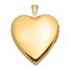 14k Yellow Gold Polished Satin w/ Diamond Heart Locket - 25 mm