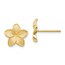 14k Yellow Gold Polished & Textured Plumeria Post Earrings