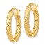 14k Yellow Gold Polished Twisted Hoop Earrings - 3 mm