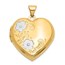 14k Yellow Gold & Rhodium Floral Heart Locket - 26 mm