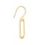14K Yellow Gold Rounded Rectangle Fish Hook Earring