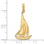 14K Yellow Gold Sailboat Charm - 32.3 mm