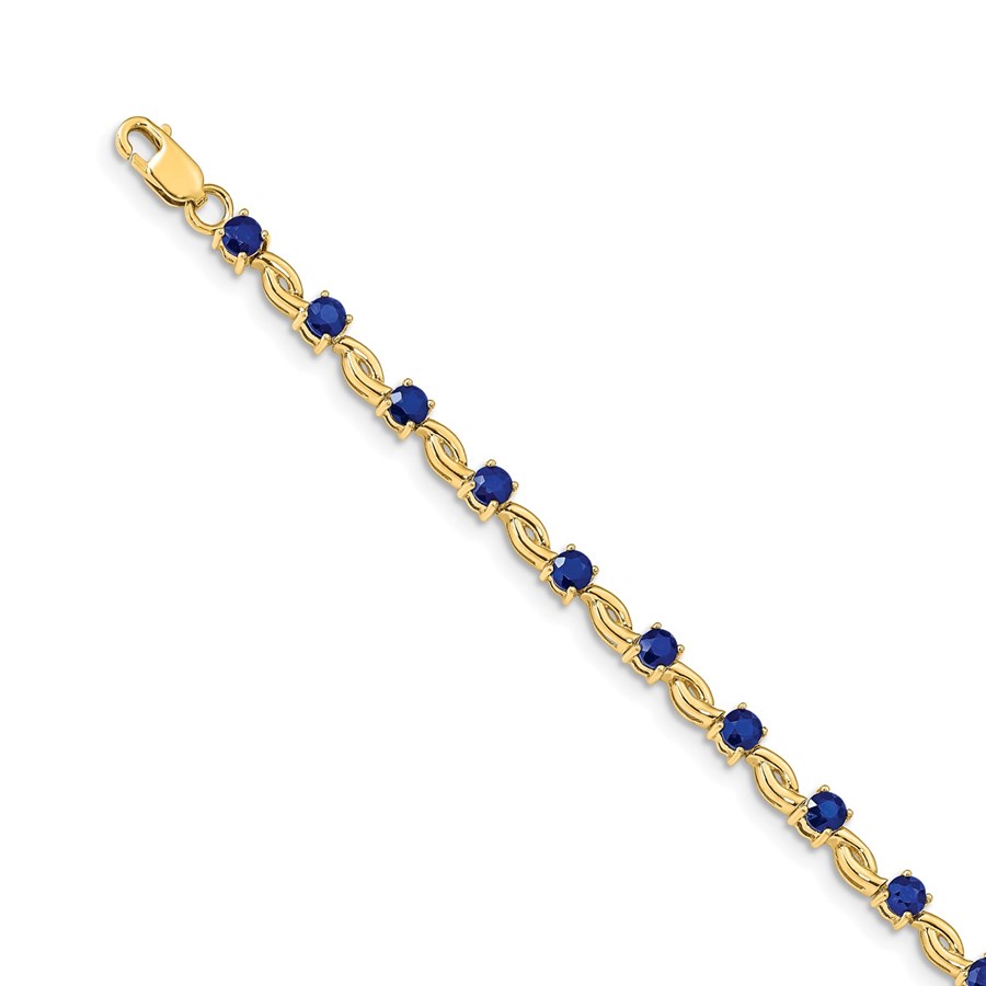 14k Yellow Gold Sapphire Bracelet - 7 in.