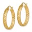 14k Yellow Gold Satin Diamond-cut In/Out Hoop Earrings