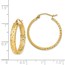 14k Yellow Gold Satin Diamond-cut In/Out Hoop Earrings