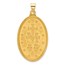 14K Yellow Gold Satin Medal Solid Oval Pendant - 45 mm