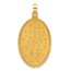 14K Yellow Gold Satin Miraculous Medal Oval Pendant - 36.2 mm