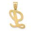 14K Yellow Gold Script Letter L Initial Pendant - 24 mm