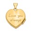 14k Yellow Gold Scrolled Love you always Heart Locket - 24 mm