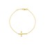 14K Yellow Gold Sideways Cross Cable Chain - 6.5 - 7.5 in.