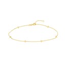 14K Yellow Gold Six Mini Six Crosses Station Anklet - 10 in.