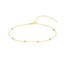 14K Yellow Gold Six Mini Star Station Adjustable Anklet - 10 in.