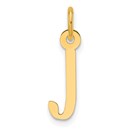 14K Yellow Gold Slanted Block Letter J Initial Charm - 19 mm