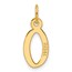 14K Yellow Gold Slanted Block Letter O Initial Charm - 18.6 mm